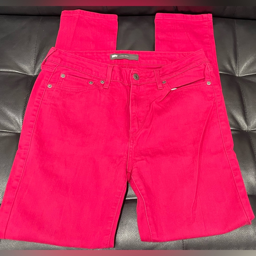 LEVIS High‎ Rise Skinny Hot Pink Jeans - Picture 3 of 7